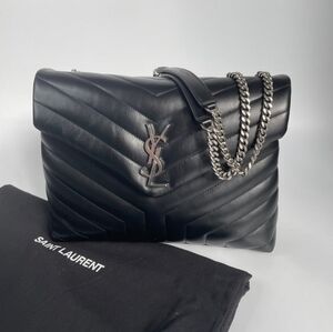 YSL | LOULOU MEDIUM CHAIN BAG | BLACK